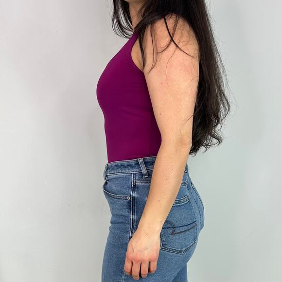 Express Purple Scoop Neck Tank Bodysuit - Picture 2 of 7